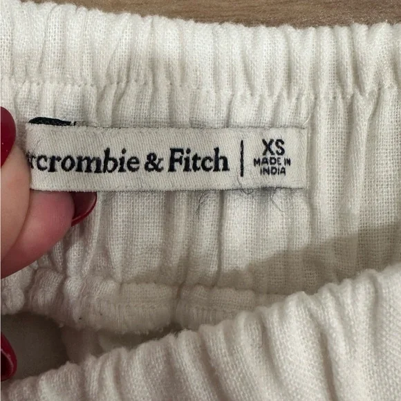 Abercrombie & Fitch Off White Ivory Linen Pull on Maxi Skirt with Slit XS - Picture 4 of 10